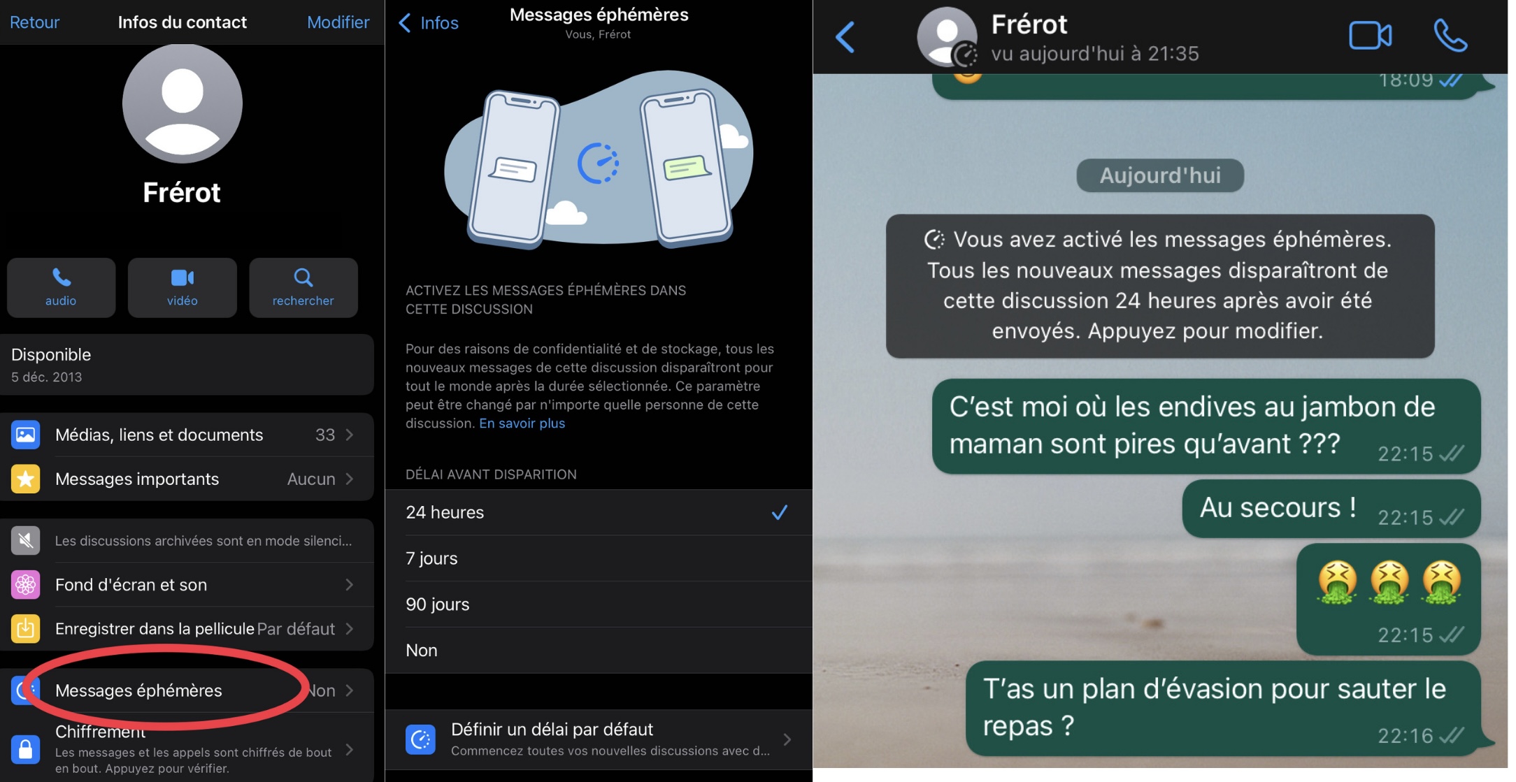 Les messages éphémères sur Whatsapp