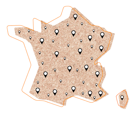 Carte de France des boutiques Orange