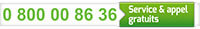 0800008636, service et appel gratuits